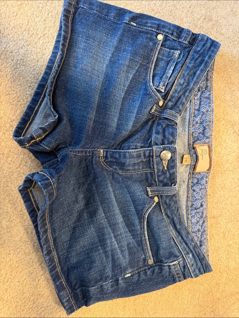 PAIGE Indigo Denim Cutoff Shorts